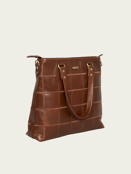 Leather tote bag