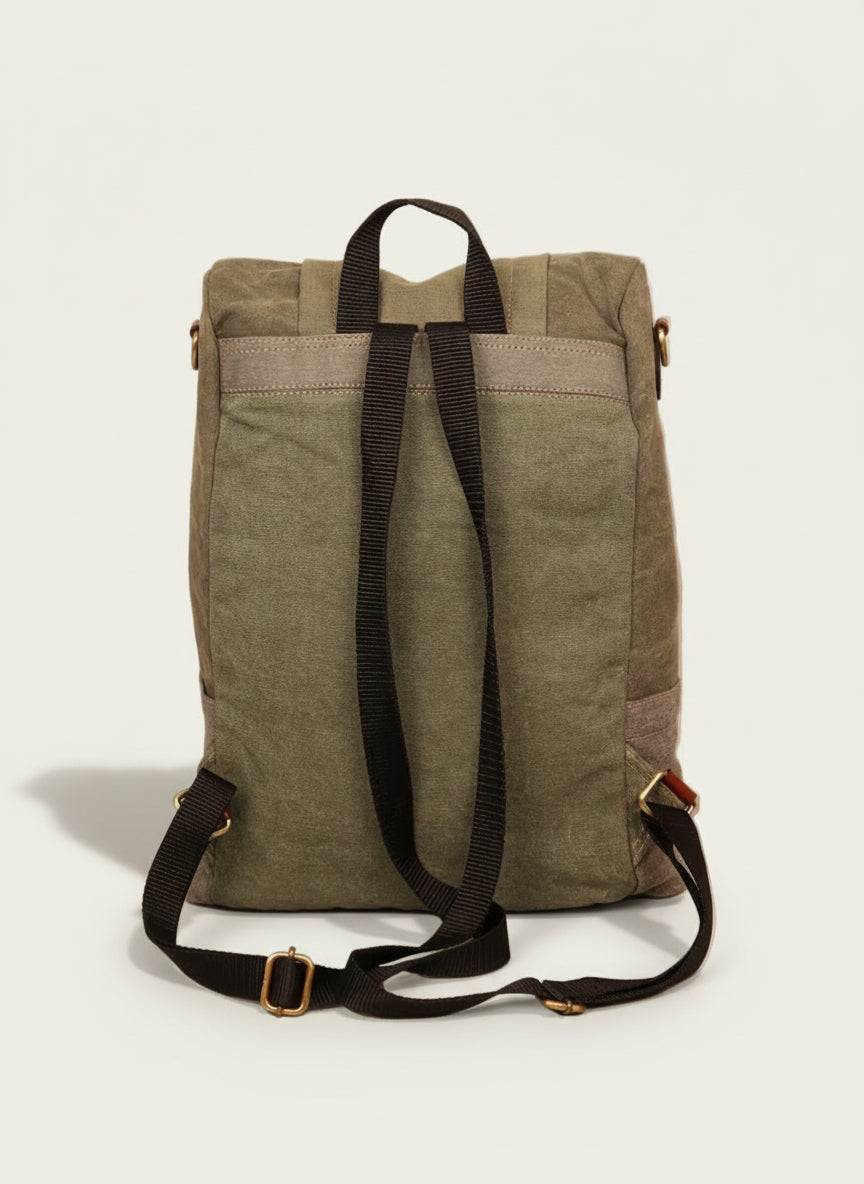 Canvas Leather Backpack