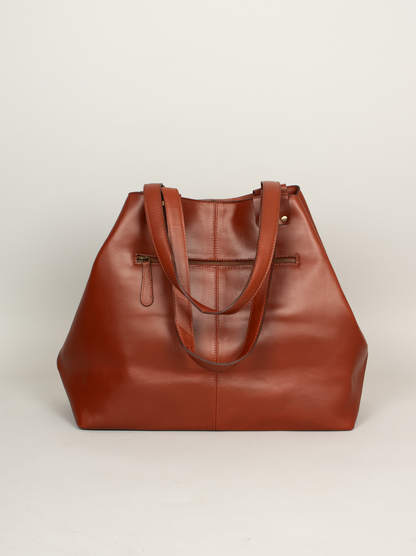 Leather tote bag