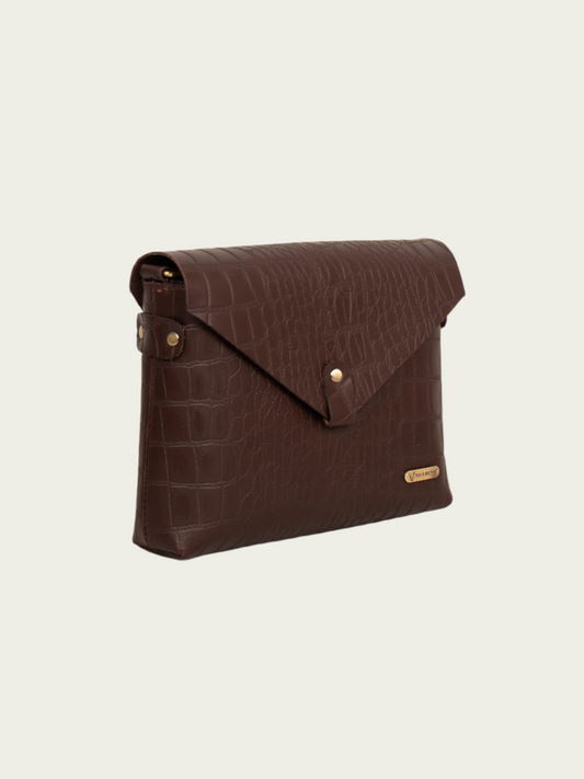 women's brown leather sling bag