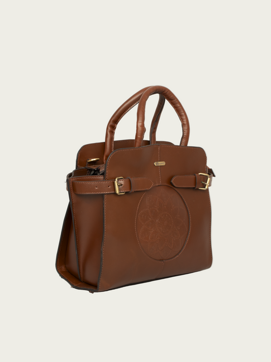 Leather tote bag