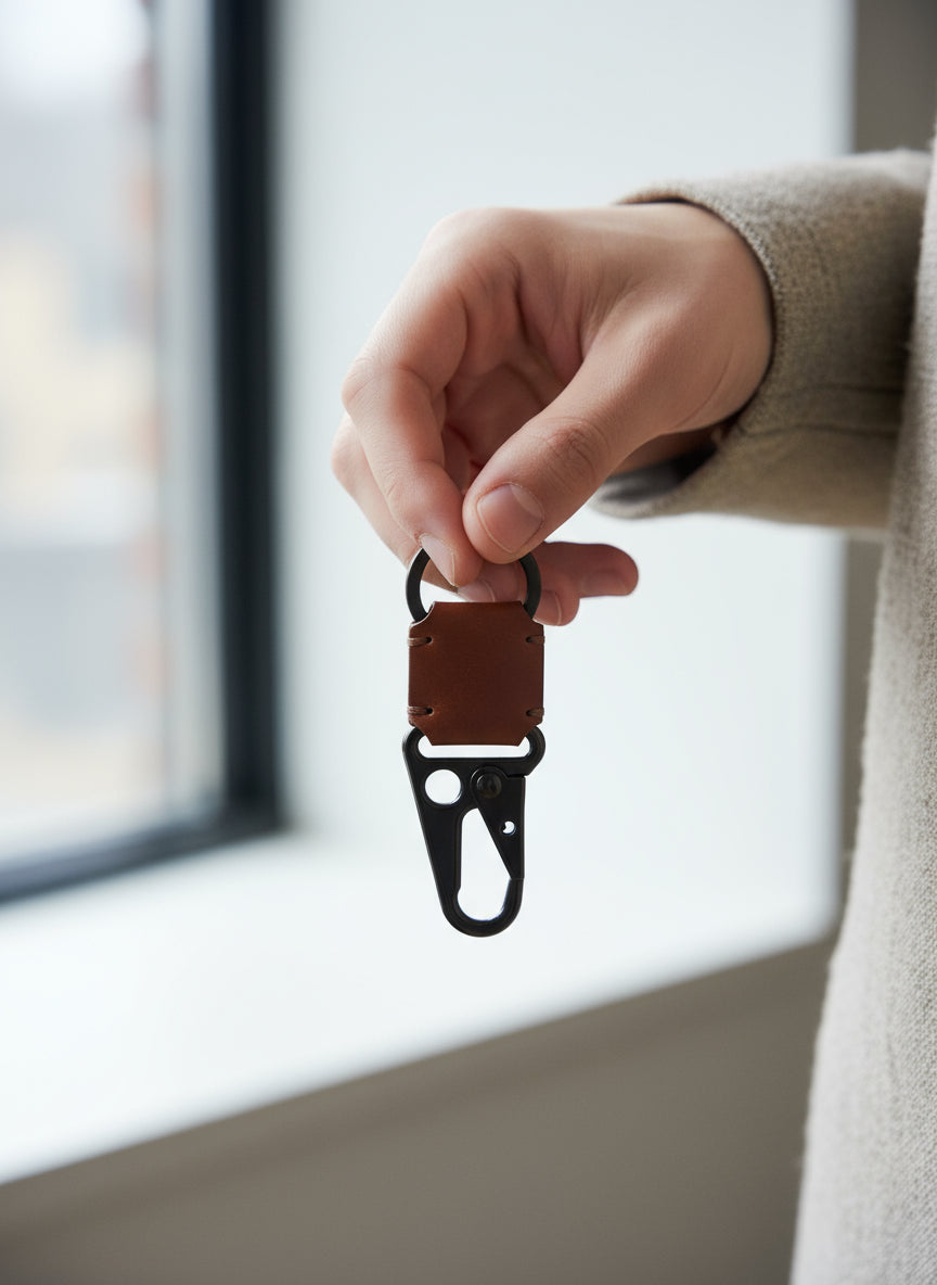 minimalist genuine leather keychain.