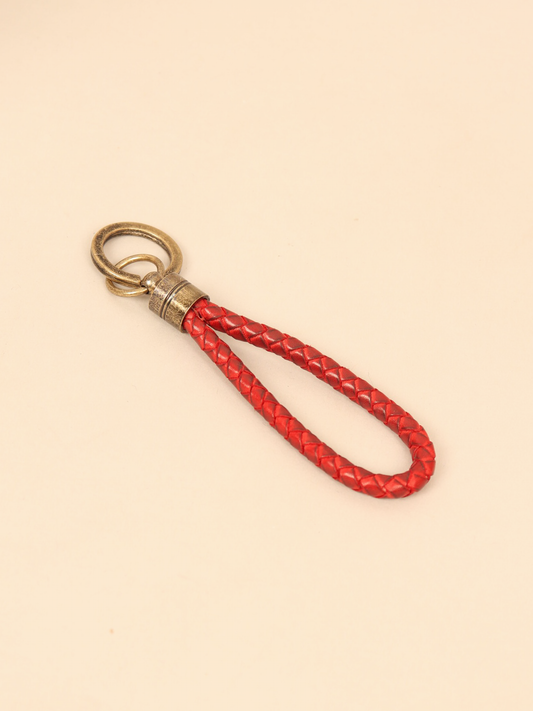 Braided Leather Keychain