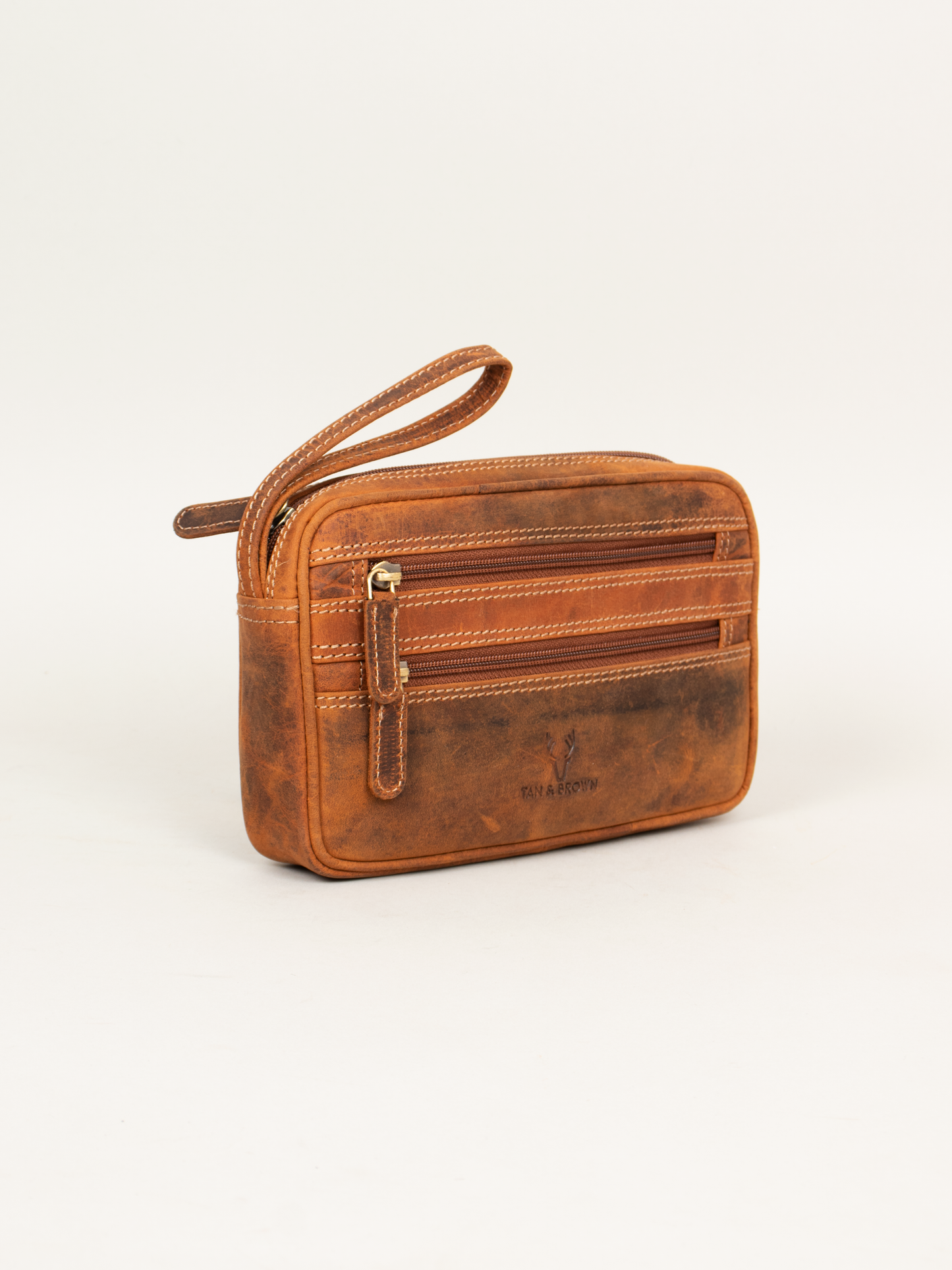 Leather travel pouch