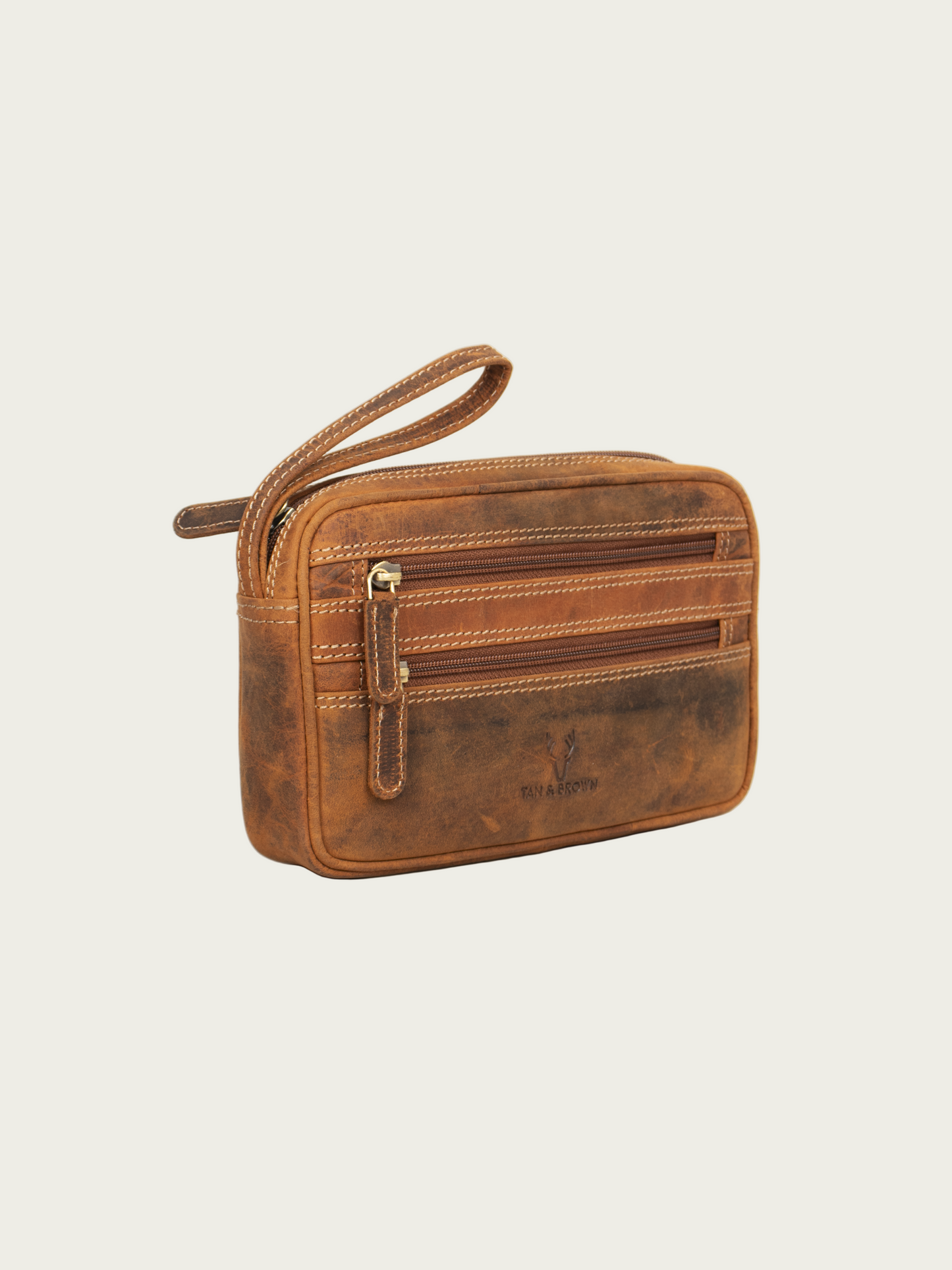 Leather travel pouch
