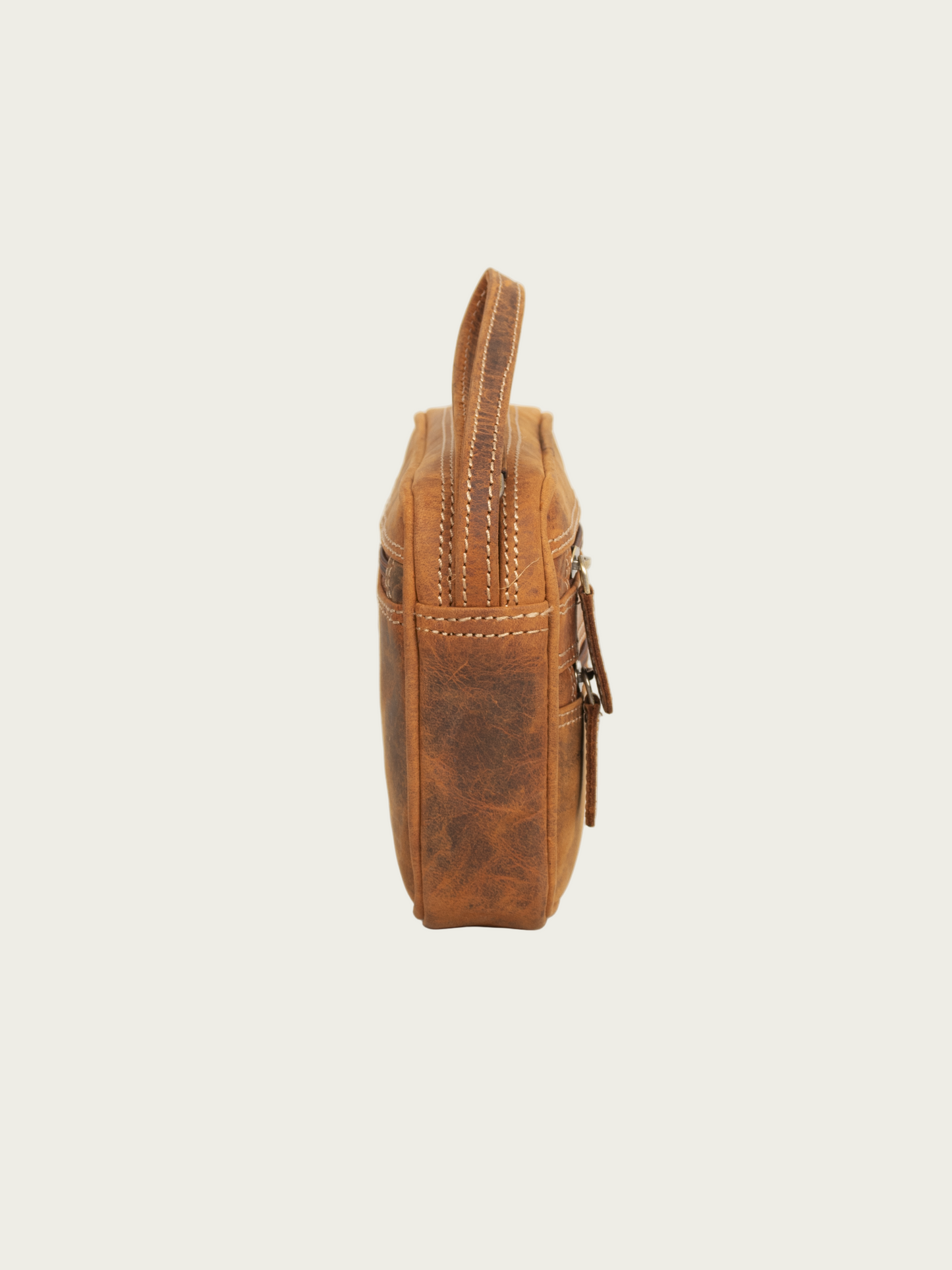 Leather travel pouch