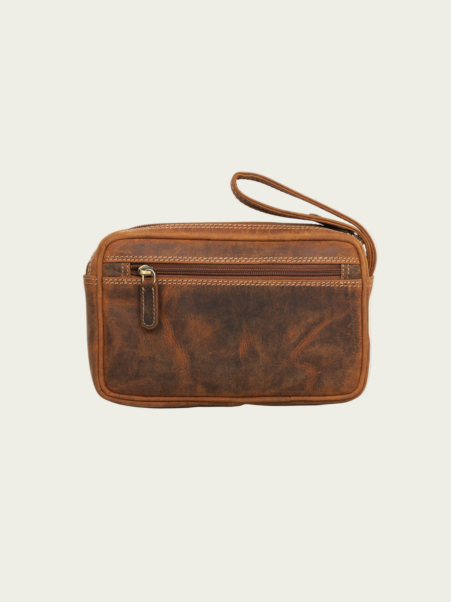 Leather travel pouch