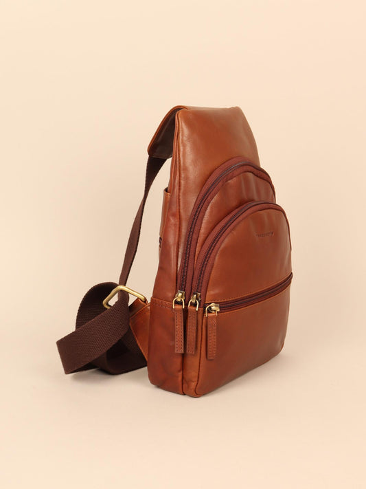 leather chest bag