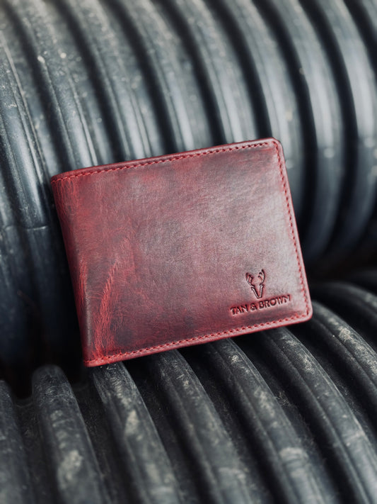 Oil pullup leather men's wallet