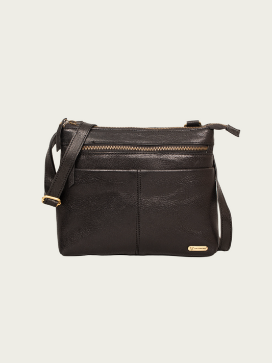 Premium leather sling bag with magnetic closure – 26x20x4 cm