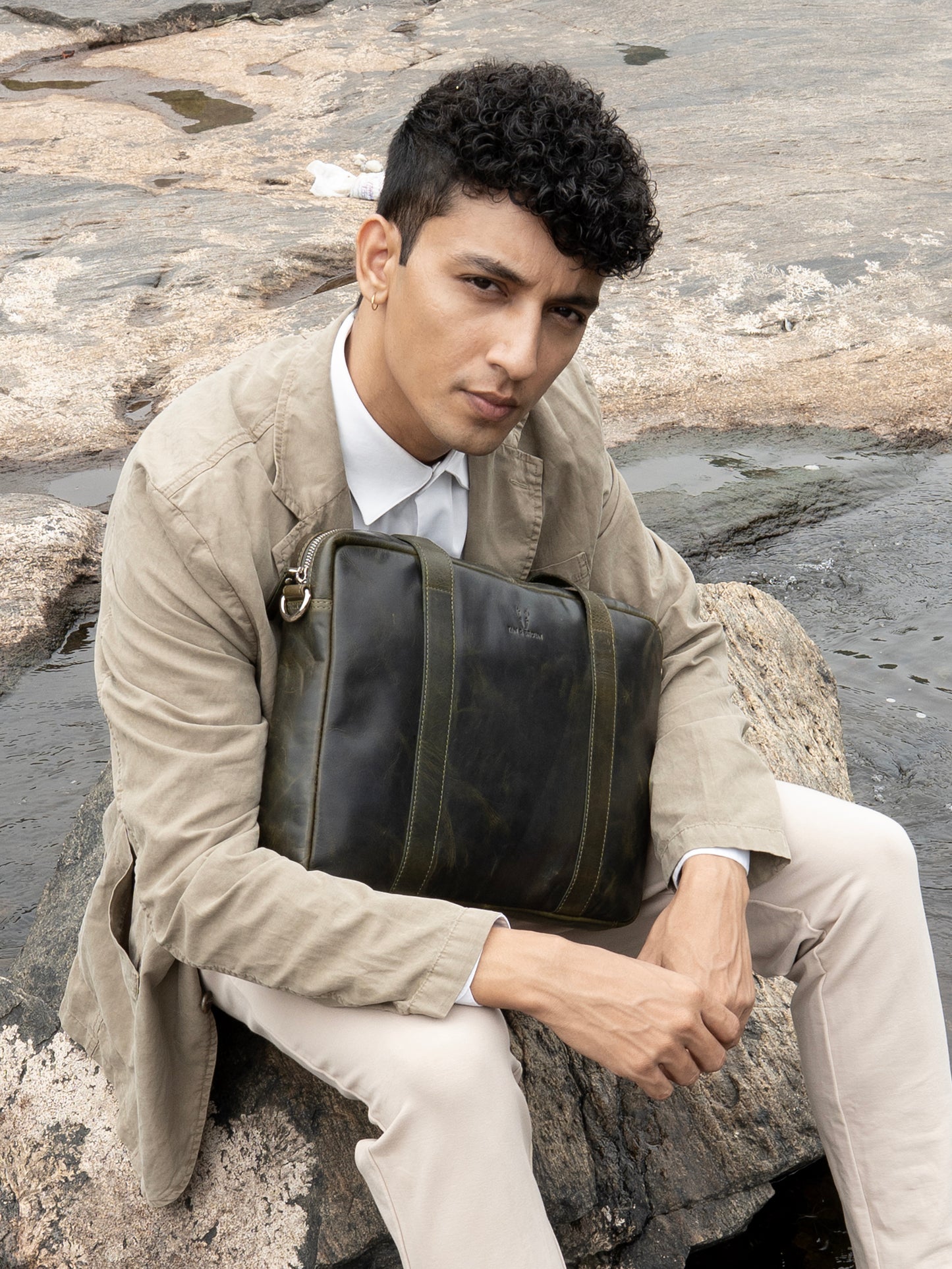 TAN & BROWN LAPTOP BAG