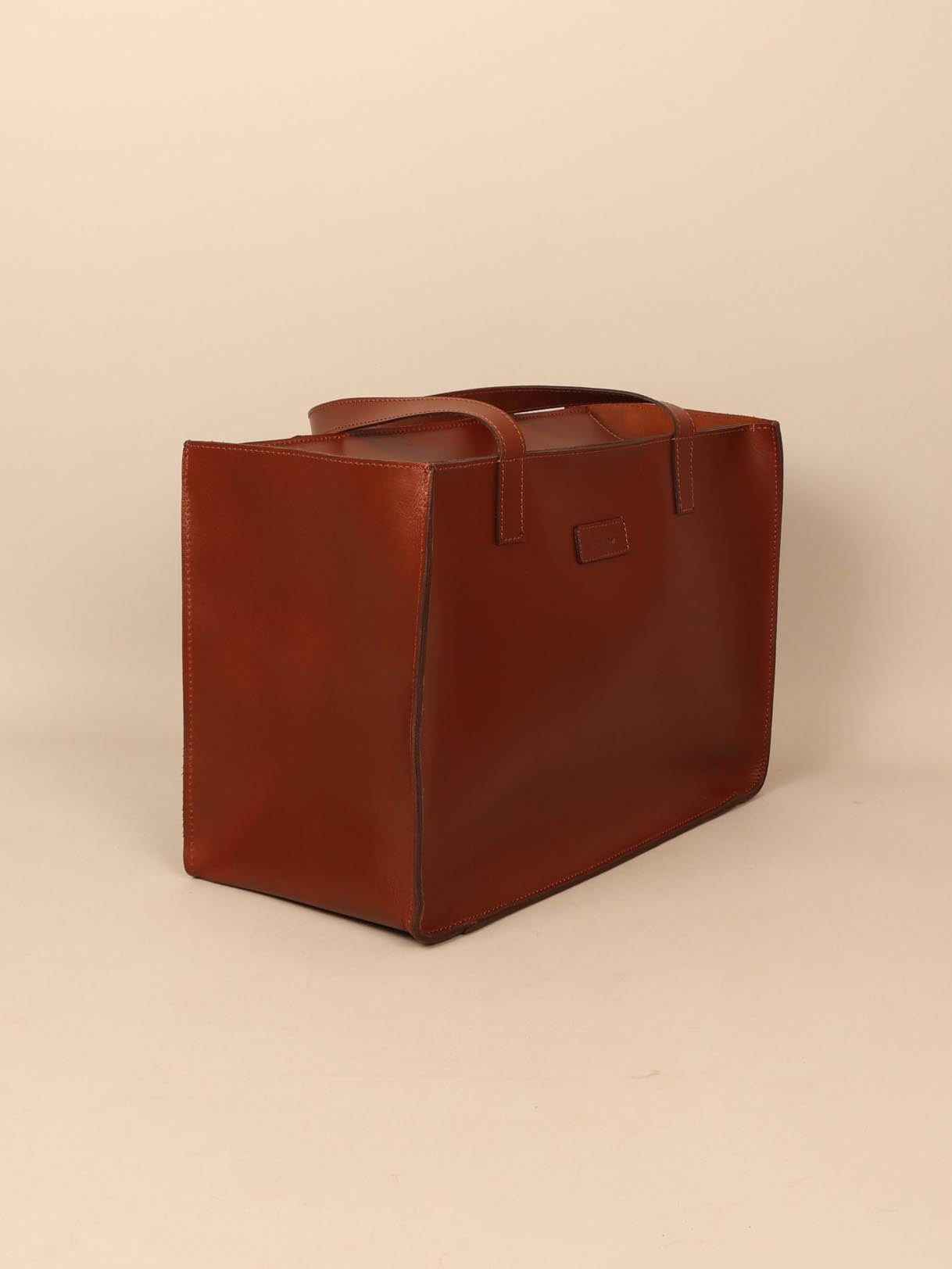 Leather shoppers bag