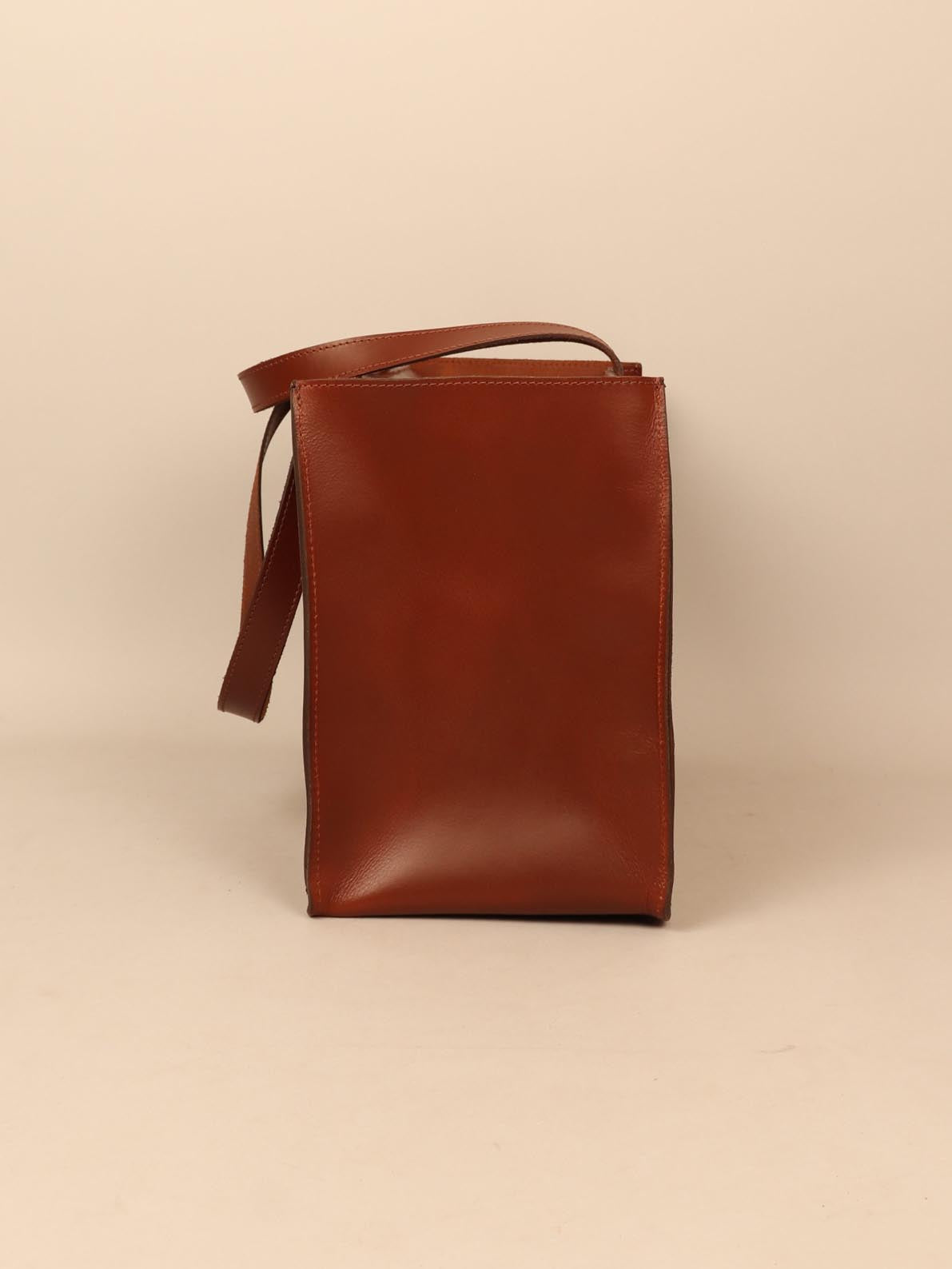 Leather shoppers bag