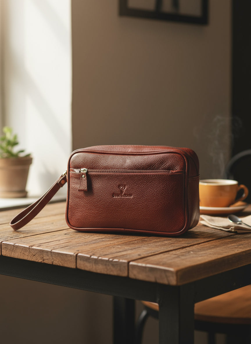 Genuine Leather Cash Bag