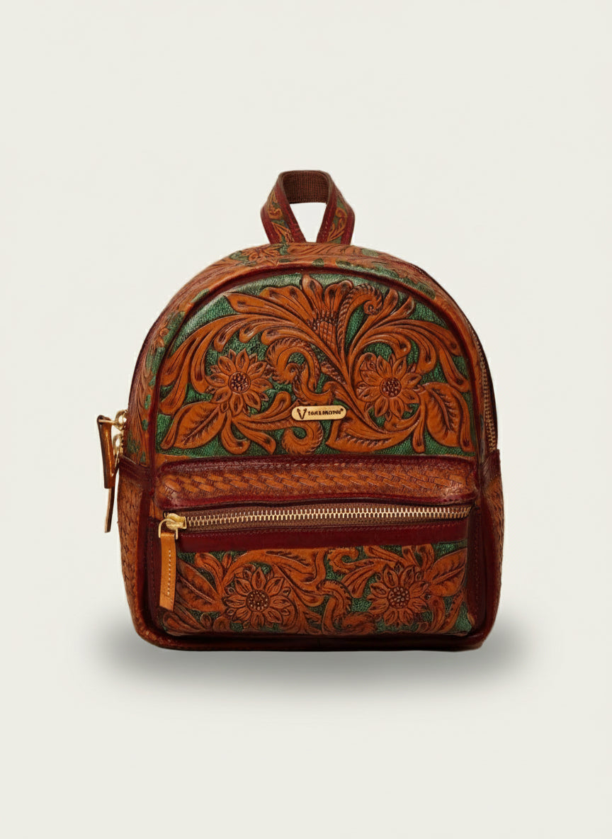 Tooled Leather Backpack