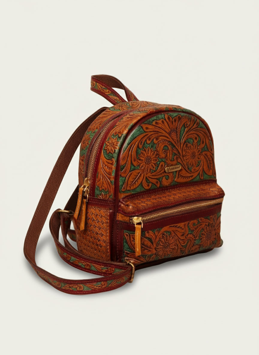 Tooled Leather Backpack