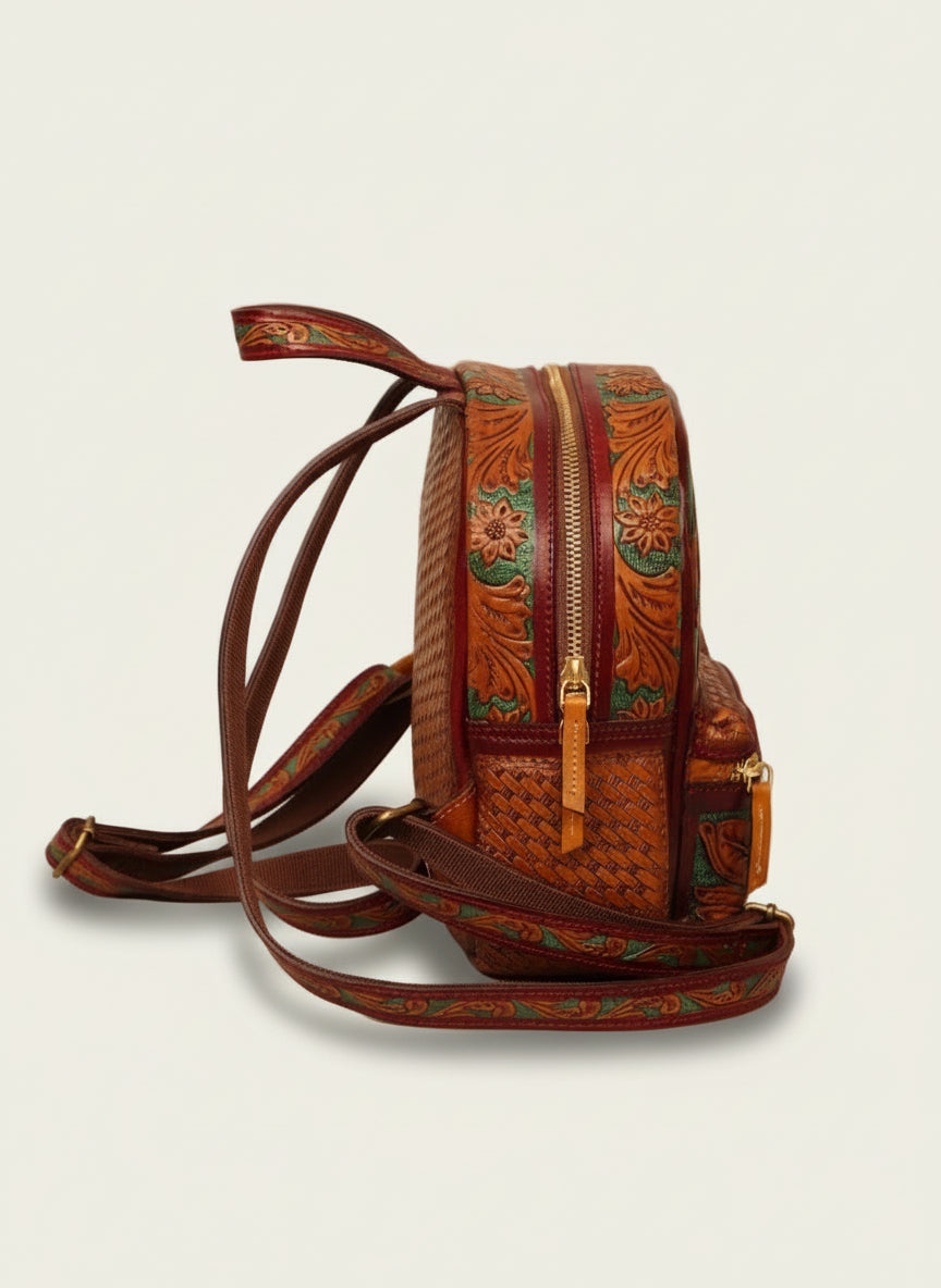 Tooled Leather Backpack