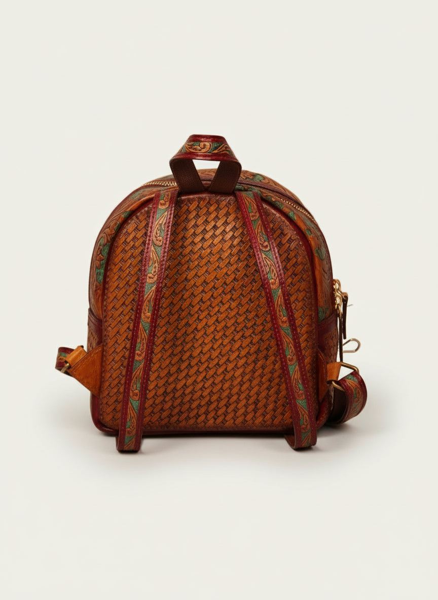 Tooled Leather Backpack