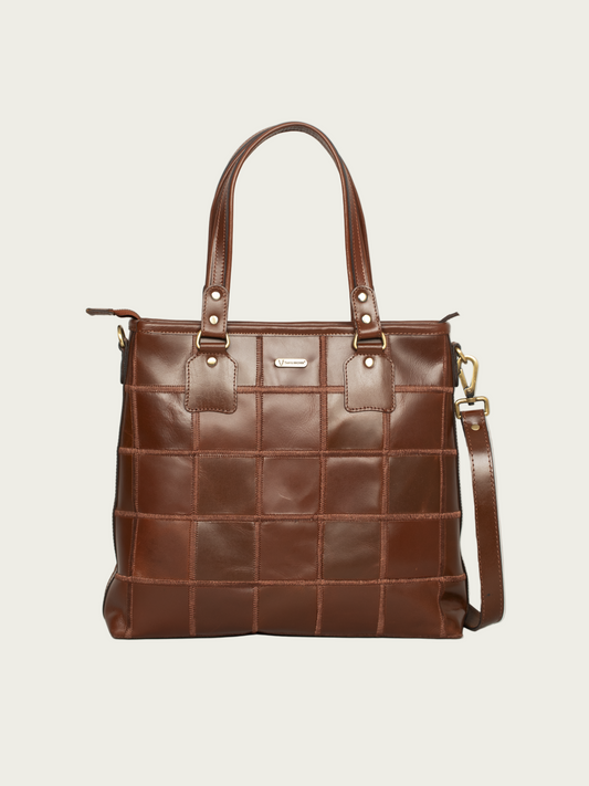 Leather tote bag