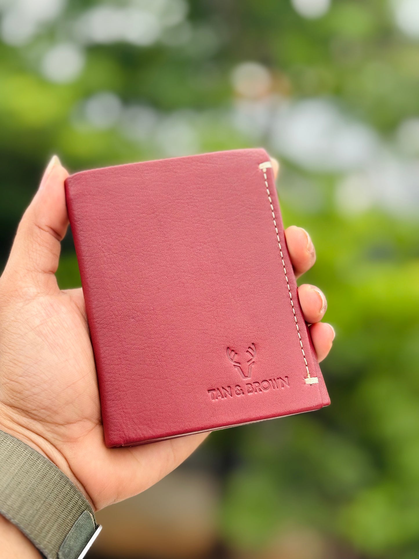genuine leather tri fold men's wallet