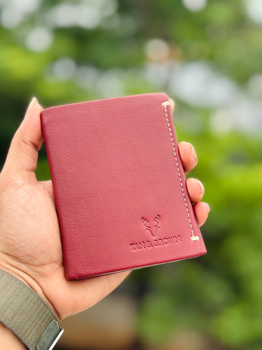genuine leather tri fold men's wallet