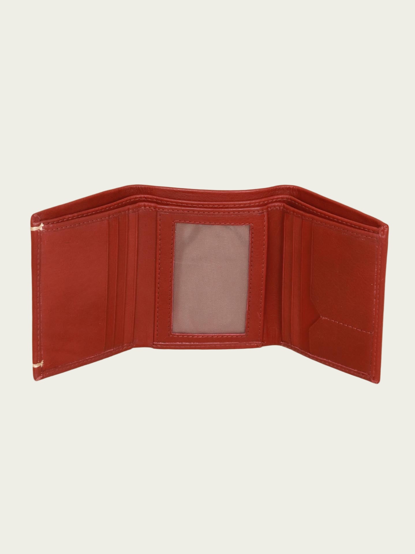 genuine leather tri fold men's wallet