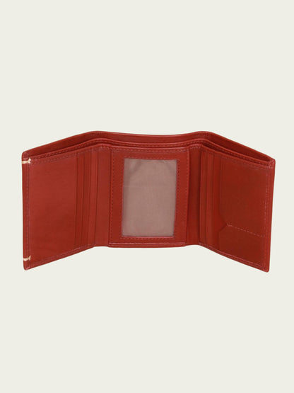 genuine leather tri fold men's wallet