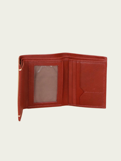 genuine leather tri fold men's wallet