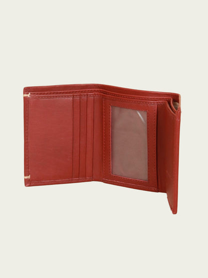 genuine leather tri fold men's wallet