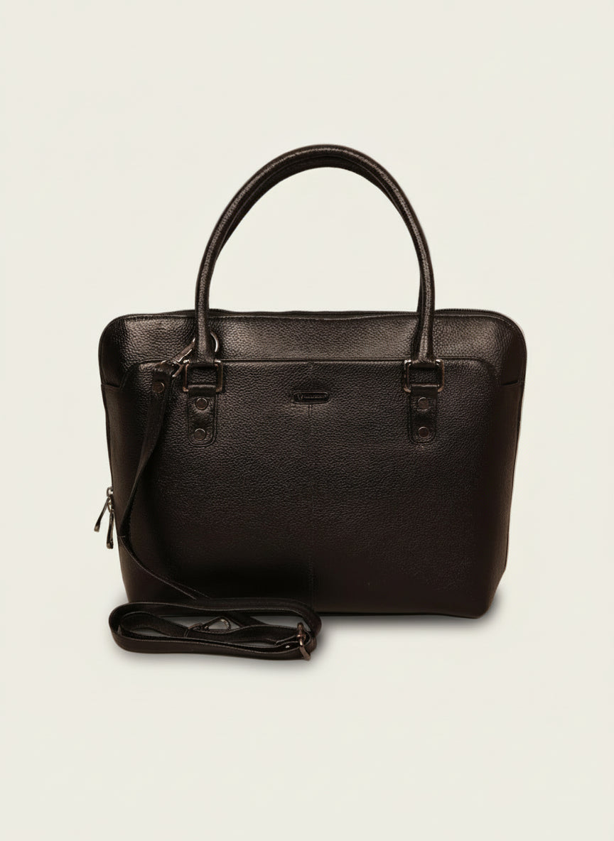 Leather Laptop Tote Bag for Women 