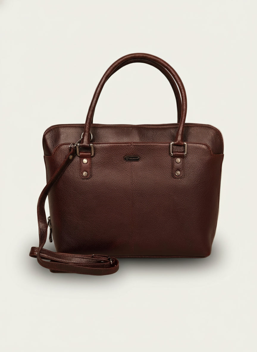 Leather Laptop Tote Bag for Women 