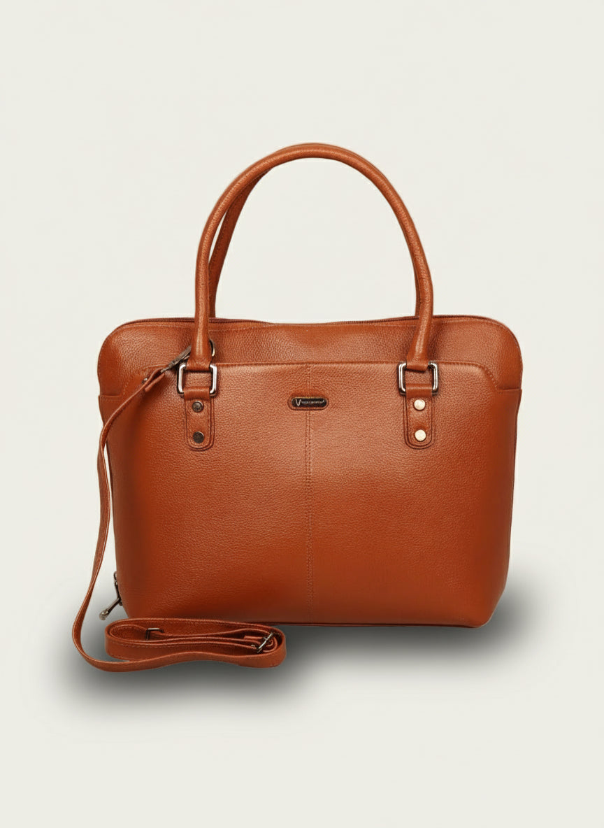 Leather Laptop Tote Bag for Women 