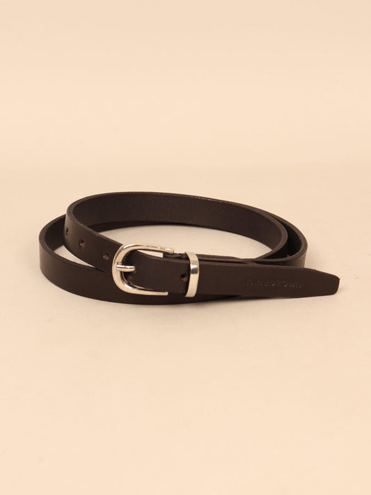 Slim women's leather belt