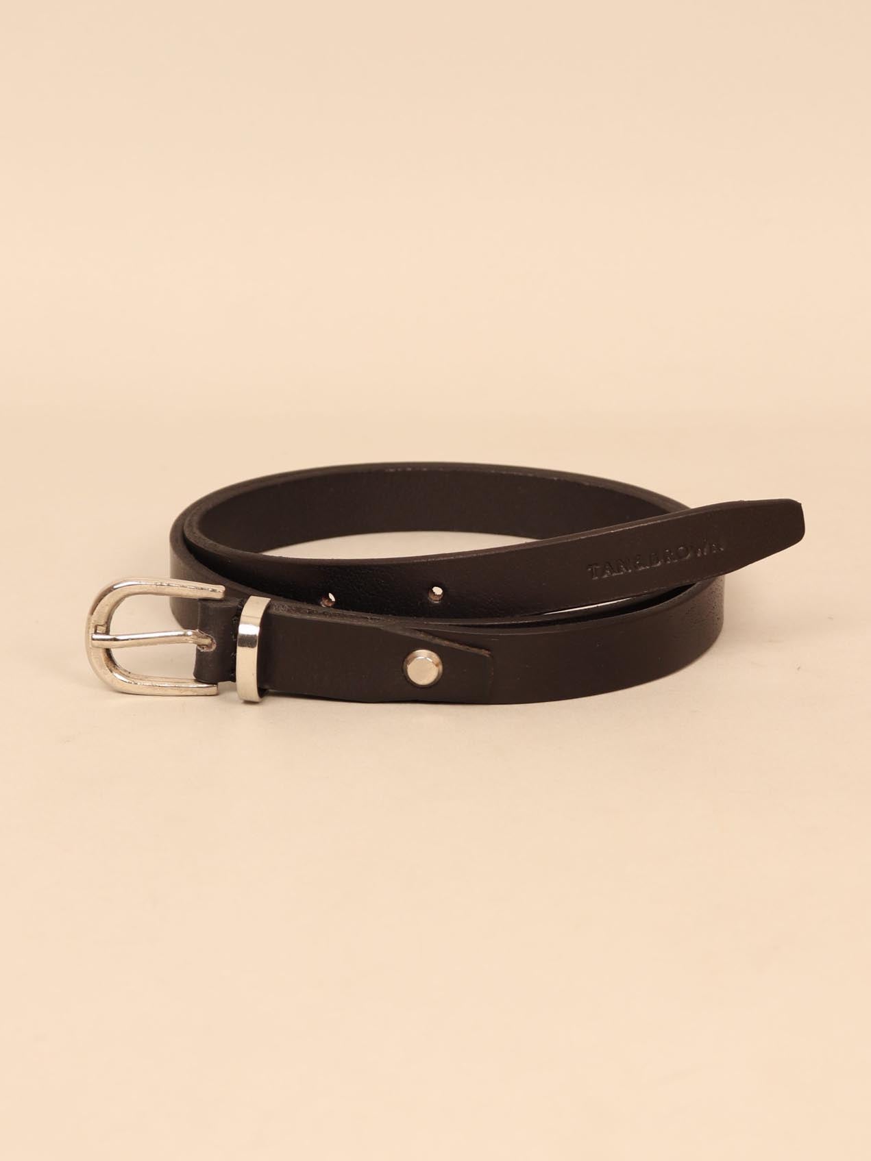 Slim women's leather belt