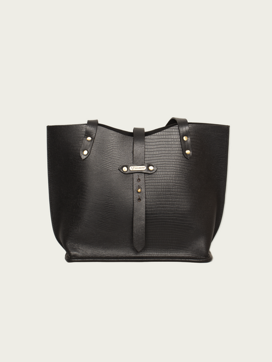 Leather tote bag