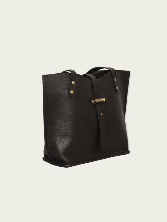 Leather tote bag