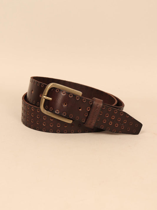 vintage brown leather belt for men