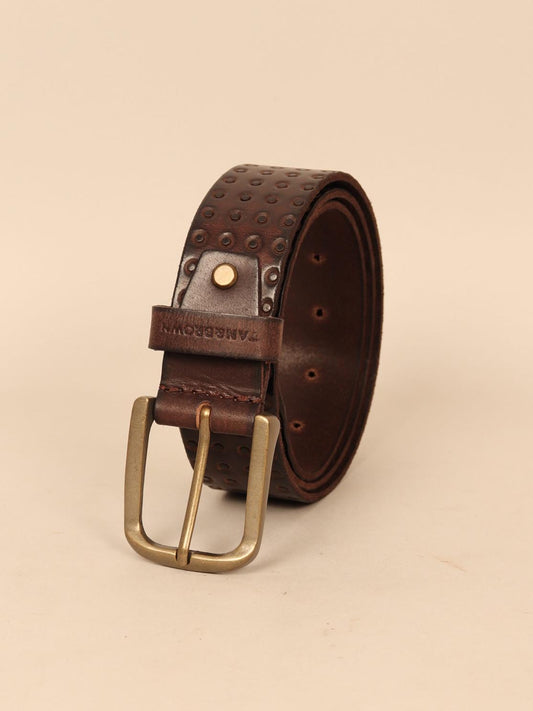 vintage brown leather belt for men