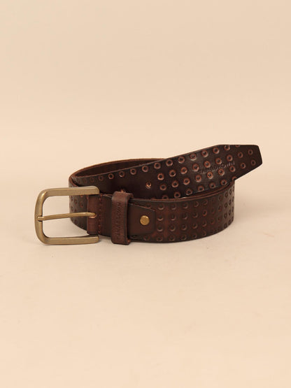vintage brown leather belt for men