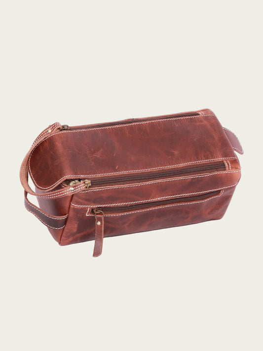 Leather Travel Toiletry Bag