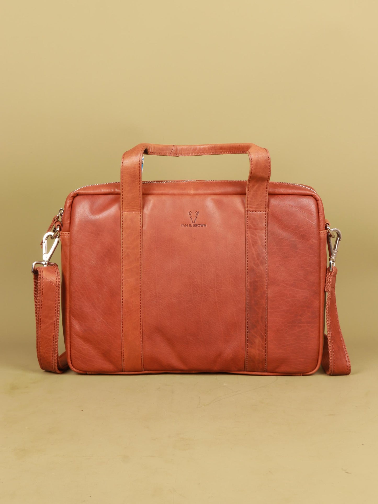 TAN & BROWN LAPTOP BAG