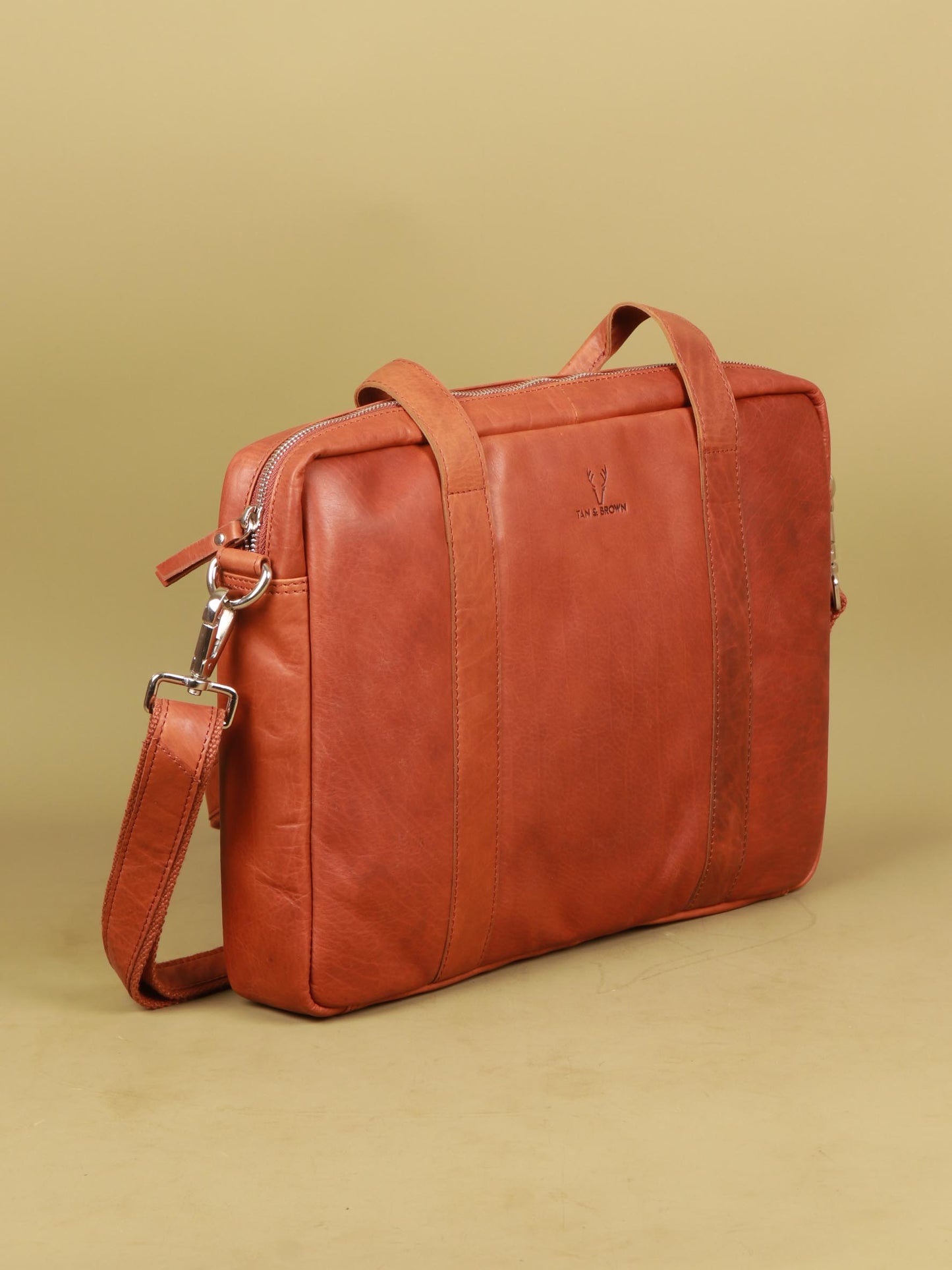 TAN & BROWN LAPTOP BAG