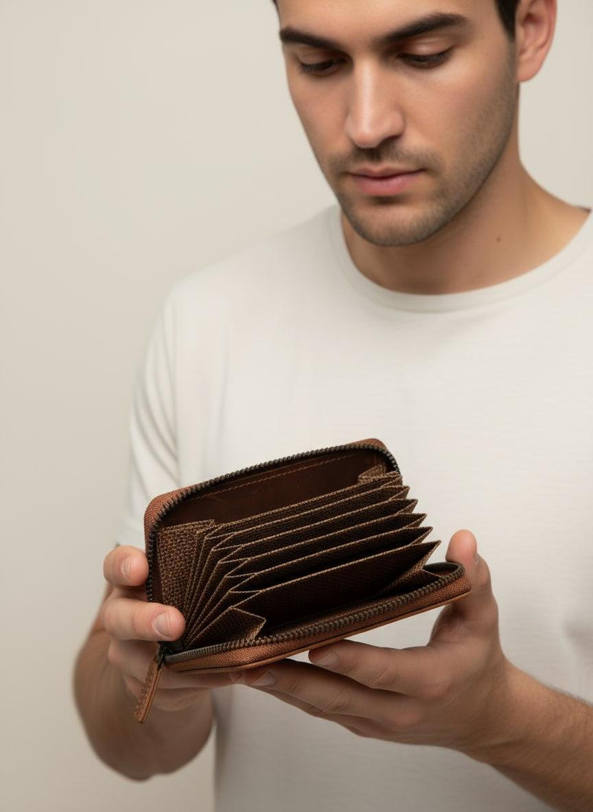 ZIP CLOSURE CARD HOLDER