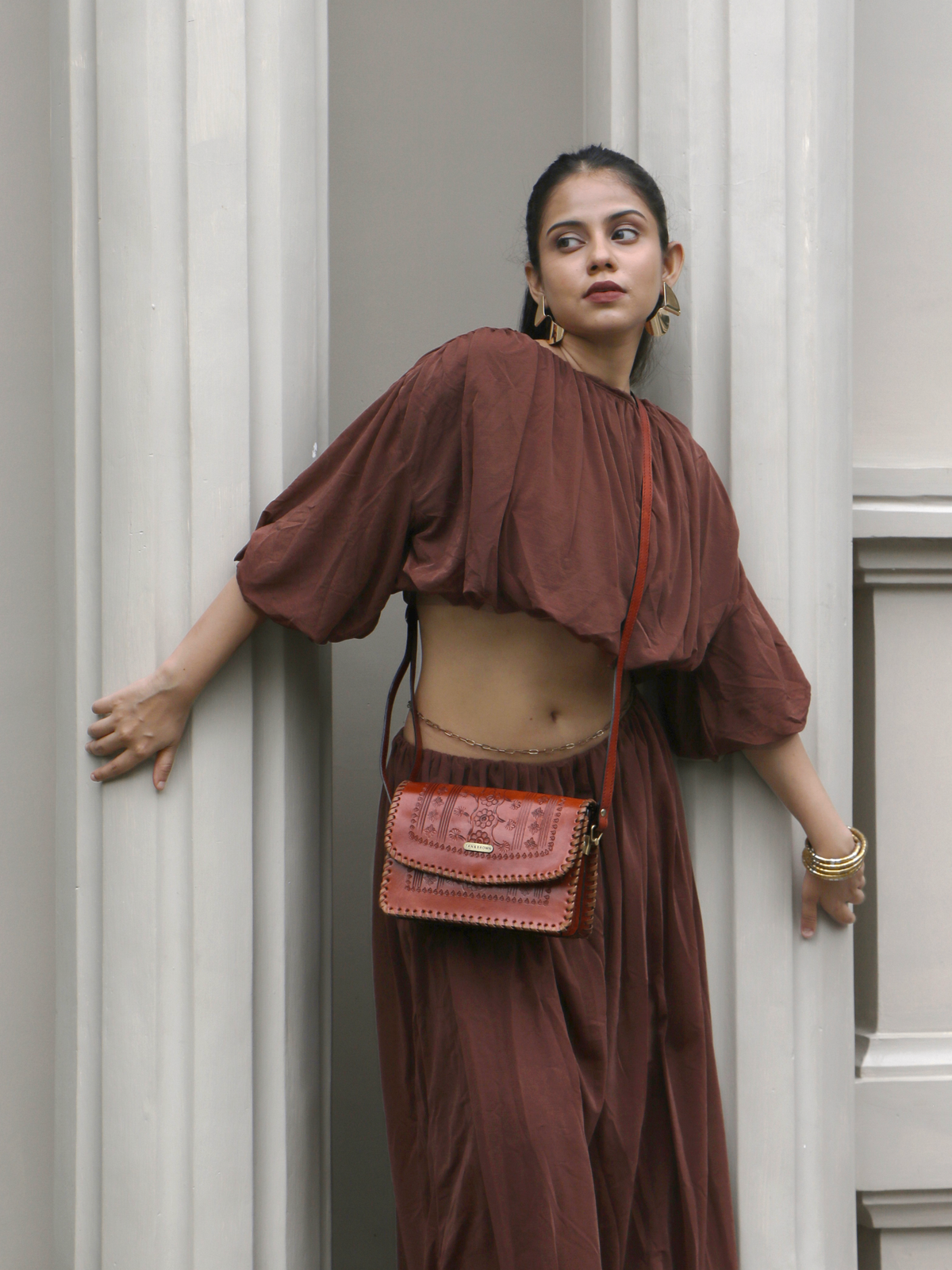 Leather Sling Bag for Women