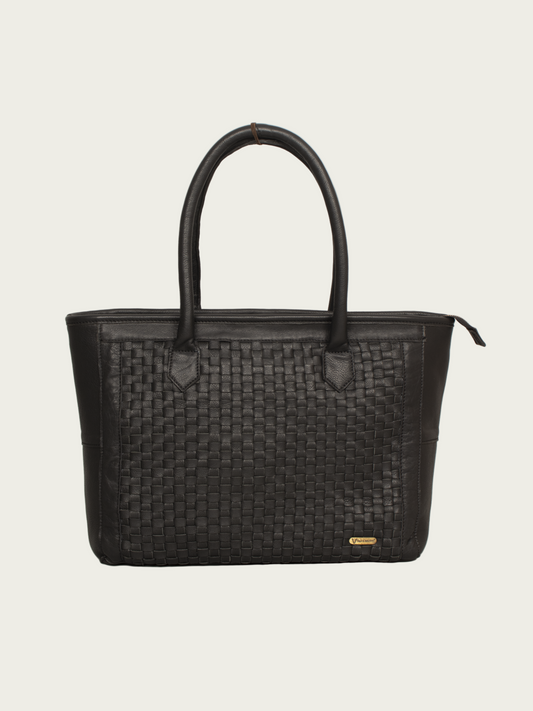 Leather tote bag