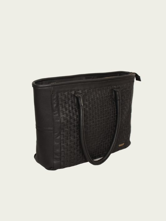 Leather tote bag