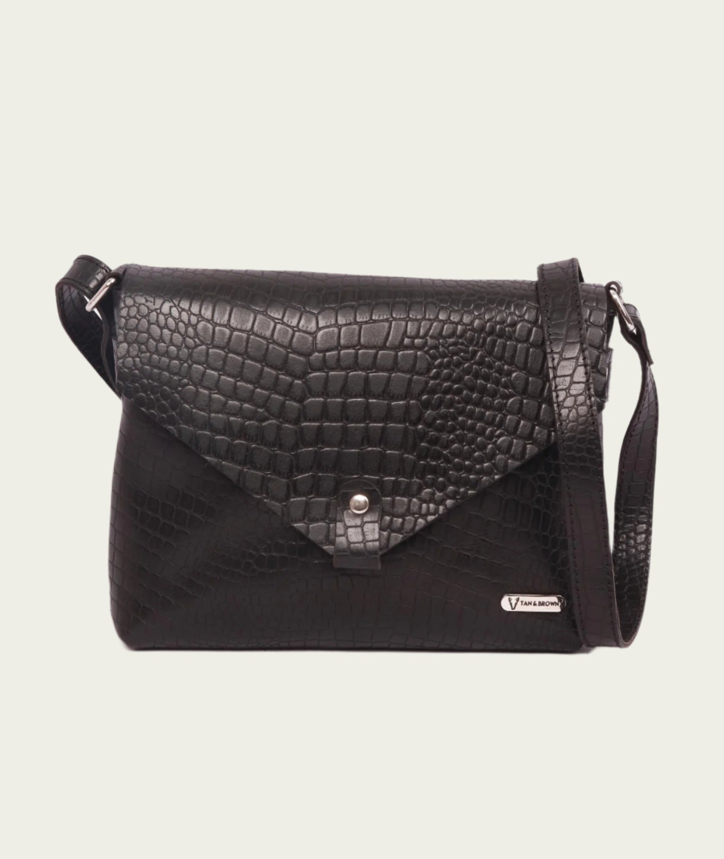 women's brown leather sling bag