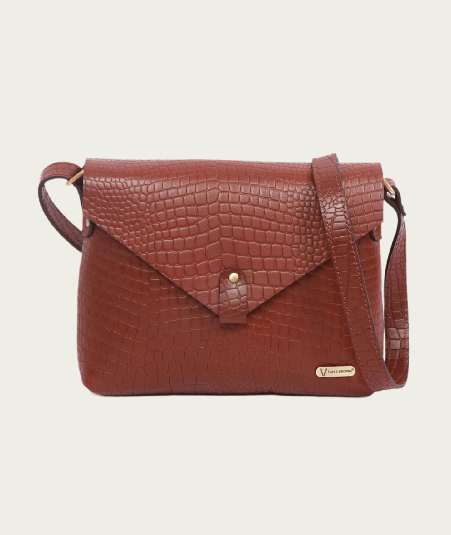 women's brown leather sling bag