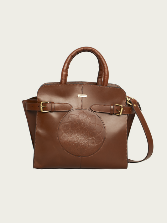Leather tote bag