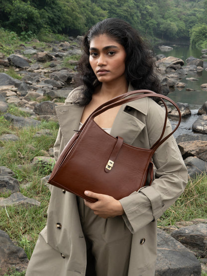 Leather tote bag